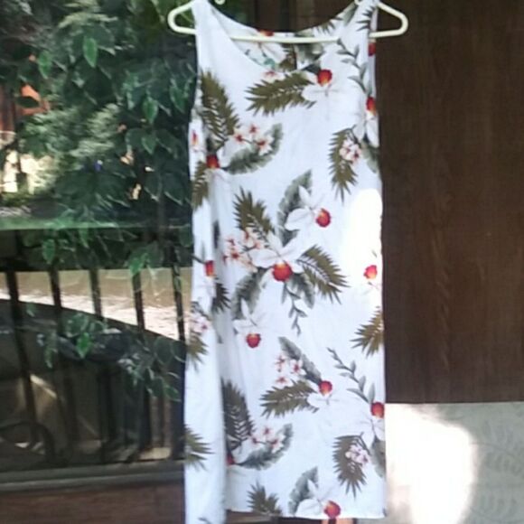 Two Palms Hawaiian Orchid Floral Sheath Dress M - Picture 1 of 3